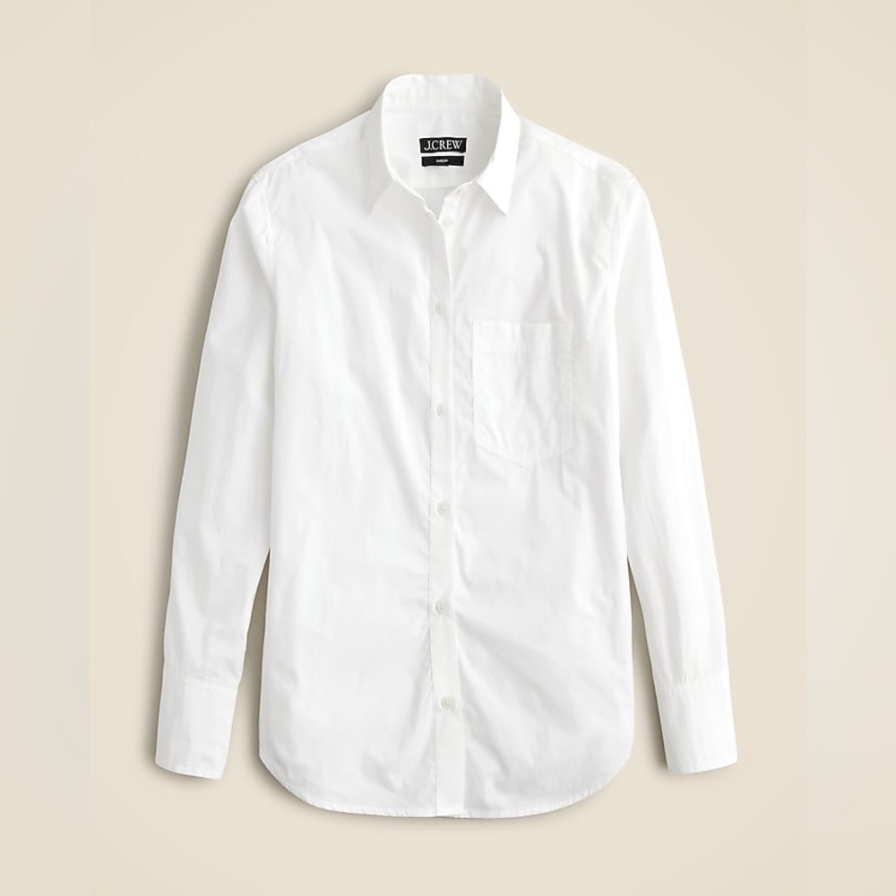 NWT J.Crew Garçon classic shirt in cotton poplin Size 2 White Preppy Cotton - Picture 4 of 13
